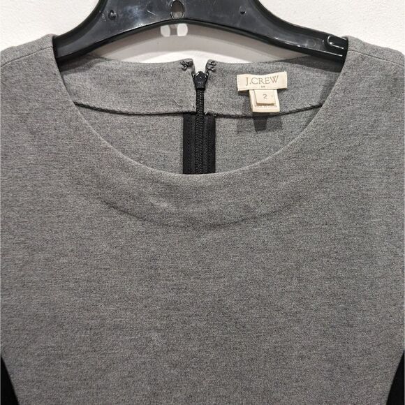 J. Crew Gray & Black Colorblock Ponte Jersey Knit Sheath Dress, 2 - Picture 6 of 12
